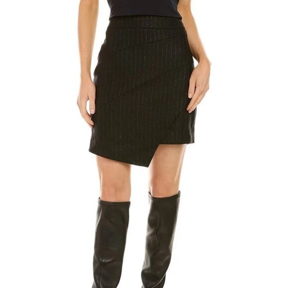 Zadig & Voltaire Black Pinstripe Mini Skirt 38 Small - Picture 1 of 7